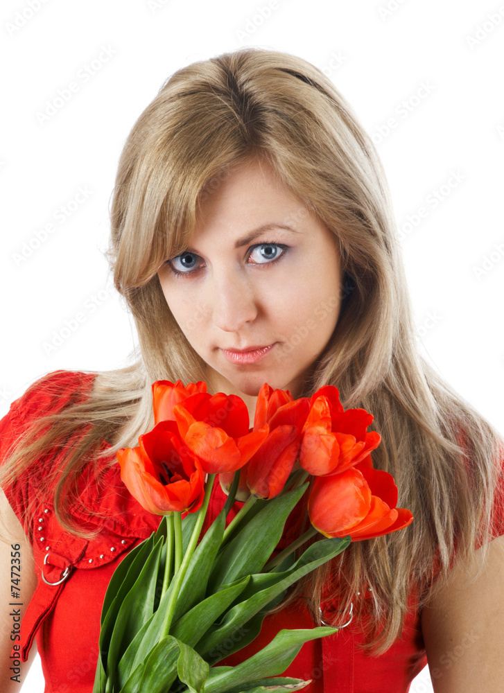 girl with tulips girl with tulips