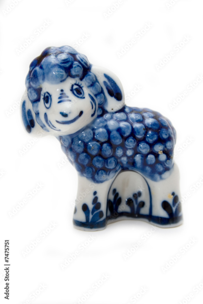sheep decorative sculpture isolated