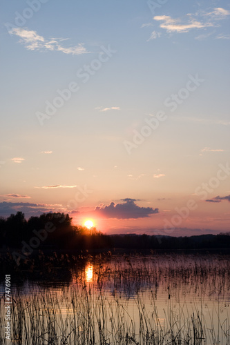 Sunset by the lake