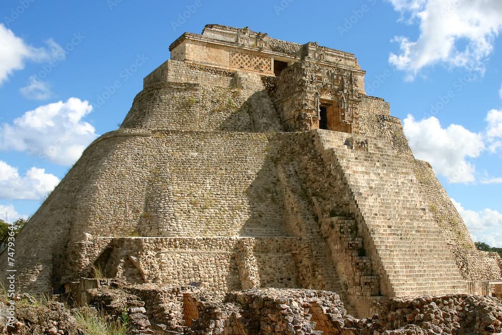Front view mayan pyramid