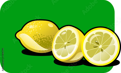 Vector color illustration of a lemon. 