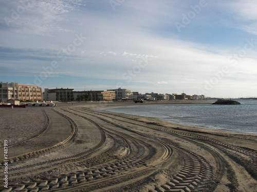 Mer plage tôt le matin