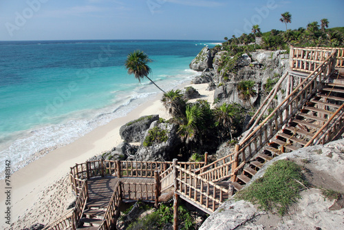 Stairs to sandy beach
