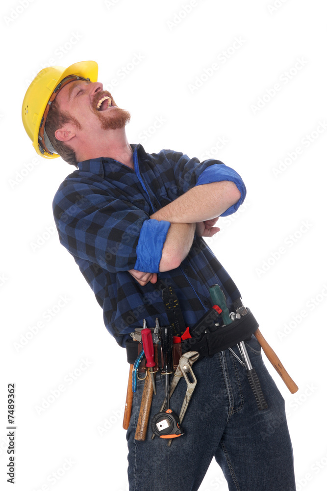 construction worker tittering construction worker tittering