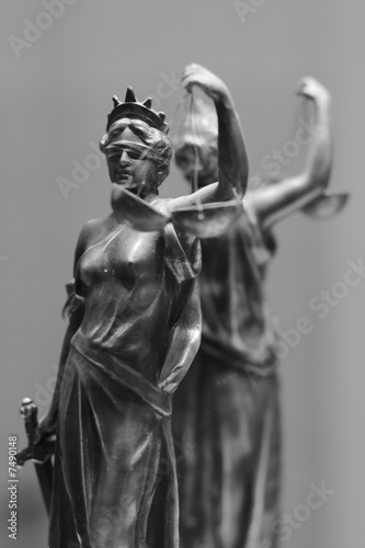 Old bronze statue of Justice