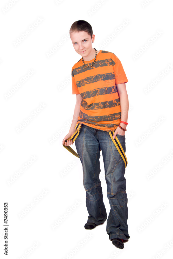 Naklejka premium Agressive teen