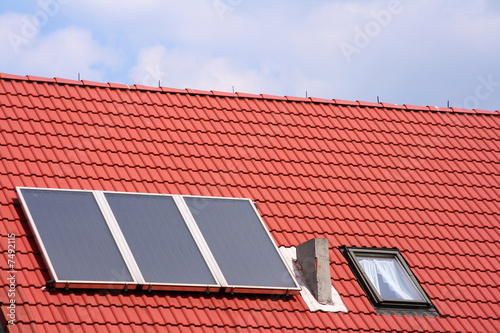 roof with a solar cell