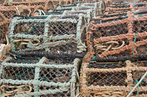rows of lobster pots