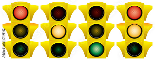 Yellow traffic light.