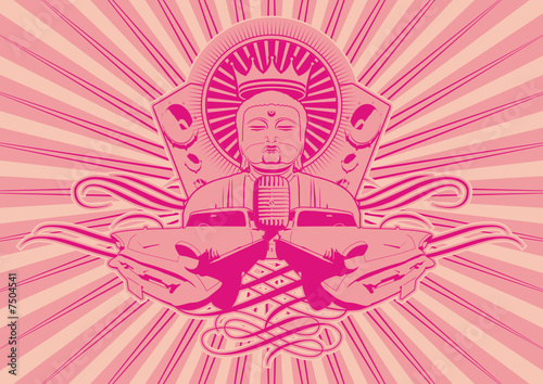 Funky, playful illustration of King Buddha.