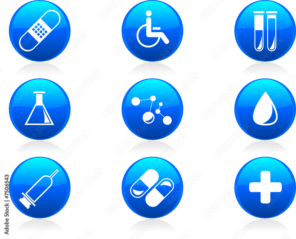 Medizinische Buttons und Symbole Medizinische Buttons und Symbole