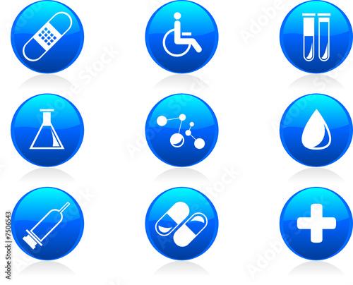 Medizinische Buttons und Symbole