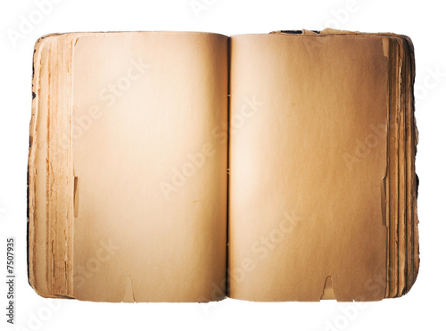 Blank old Book isolated on white background
