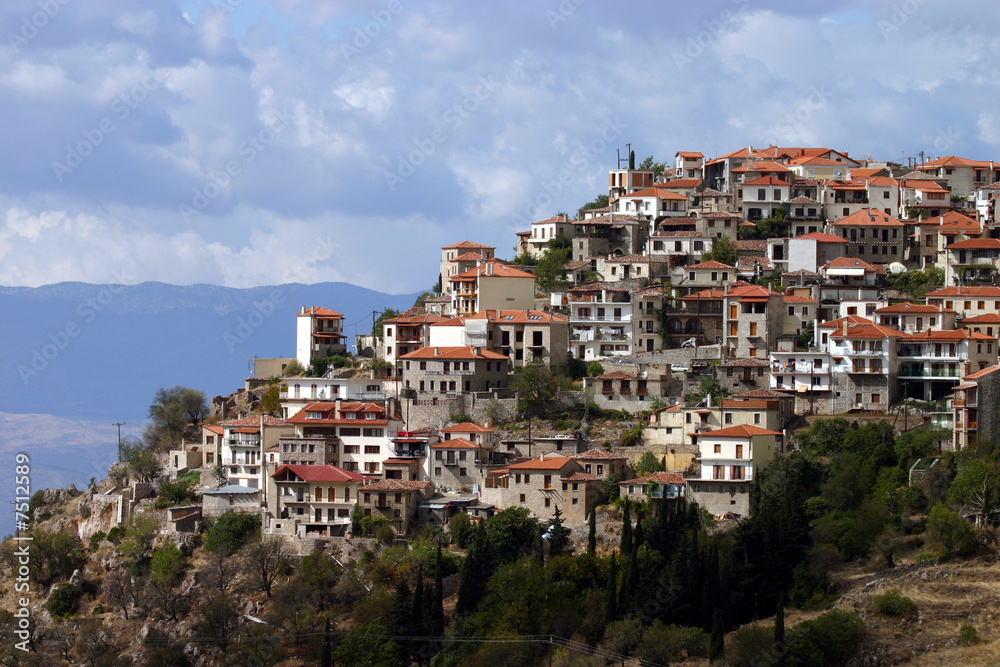 Scenic View of Greek Village
