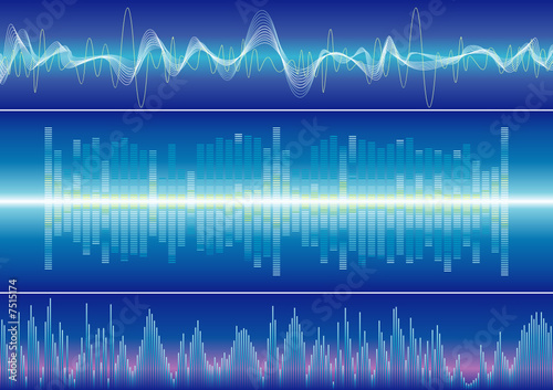 Sound wave background, vector illustration with layers file.