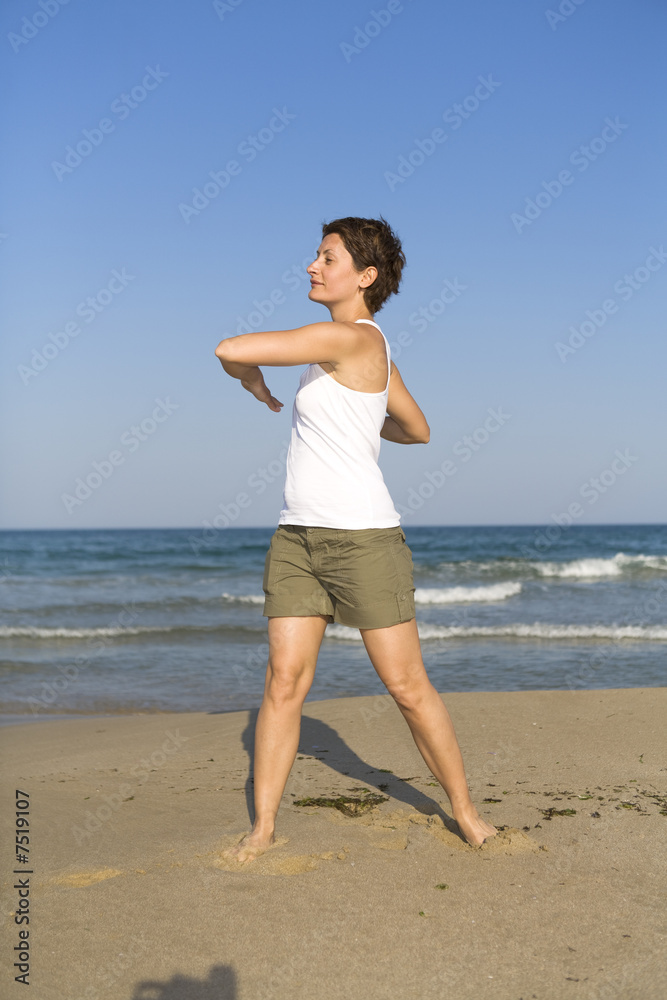 Gymnastics on the beach