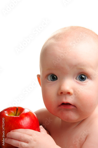 Baby with apple