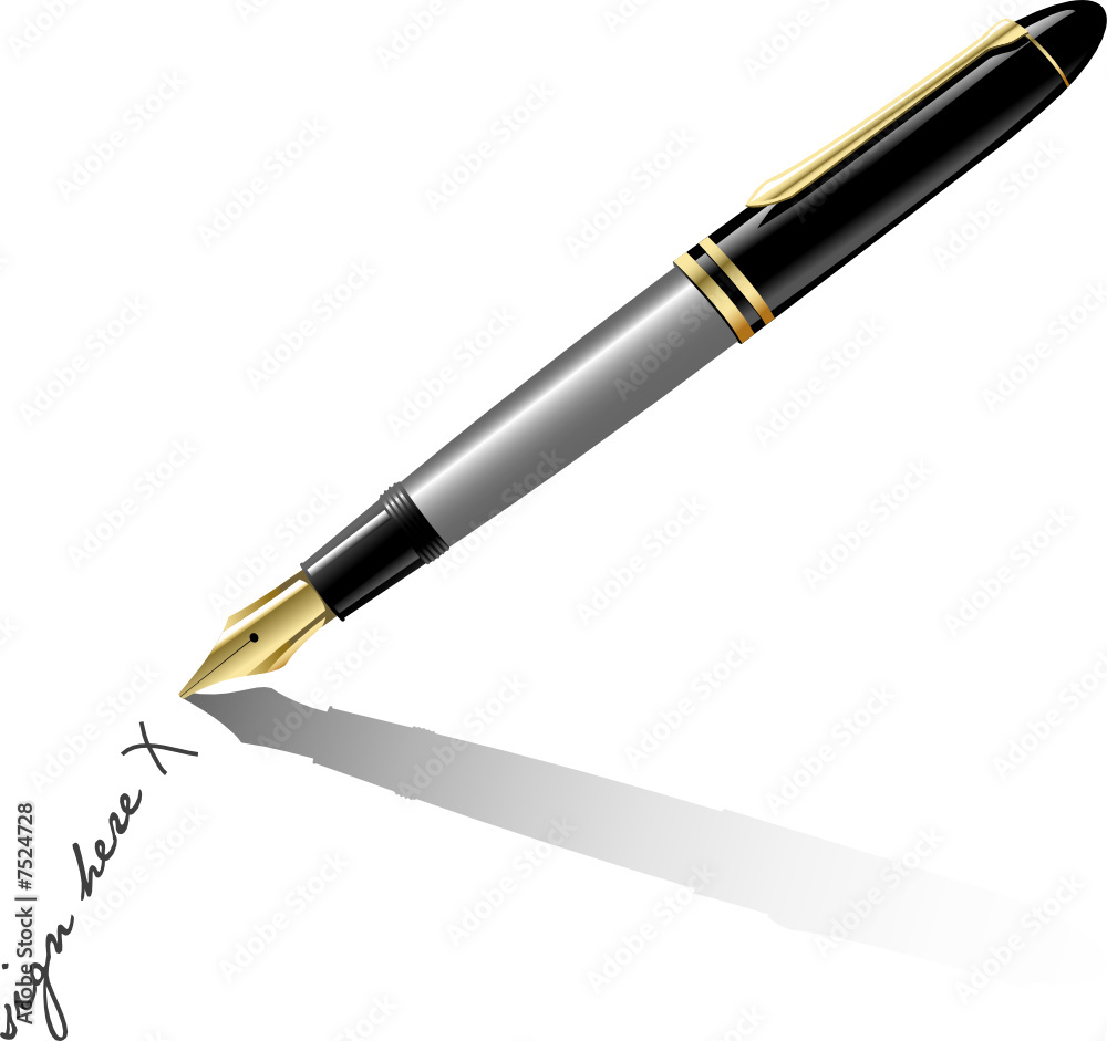 oldfashioned fountain-pen writing