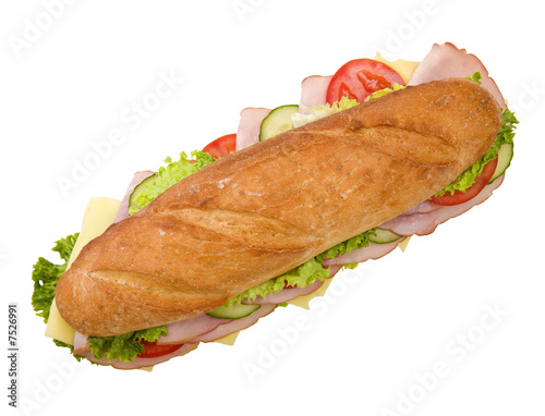 Ham & Cheese submarine sandwich