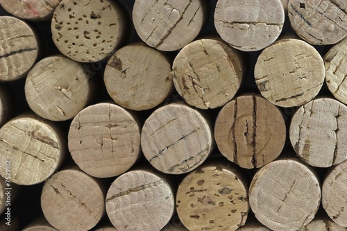 Stack of white wine corks