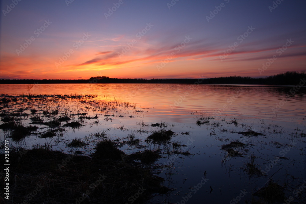 Sunset over lake Sunset over lake