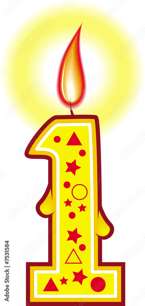 birthday candle 1 - white background birthday candle 1 - white background