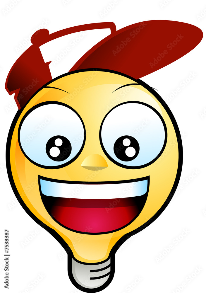 Smiley Face Icon wearing baseball hat Stock Illustration | Adobe Stock