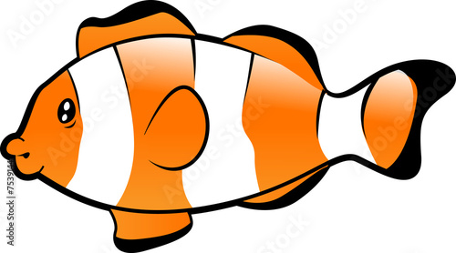 Clown fish illustration in white background
