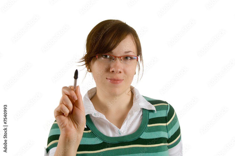 female isolated on white, student, office worker female isolated on white, student, office worker