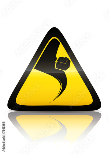 Symbole de danger tornade (reflet métal)