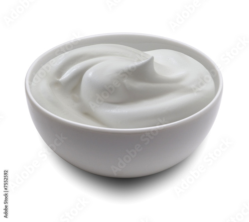 White pot filled with white cream