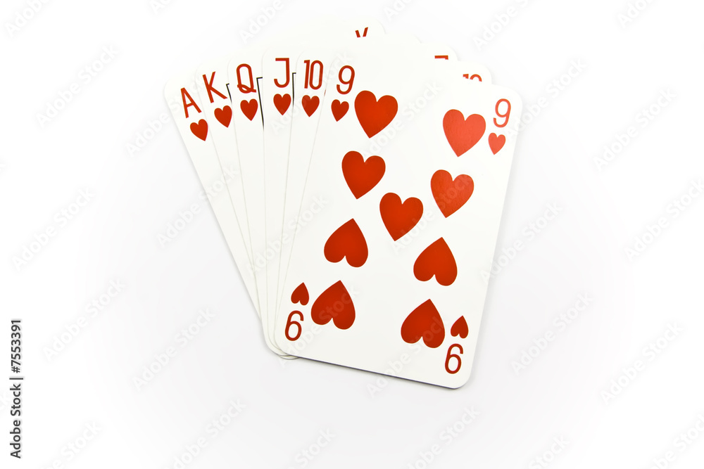 Obraz premium Six top heart cards