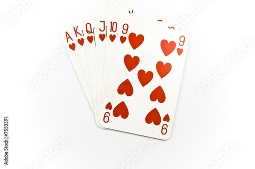 Six top heart cards