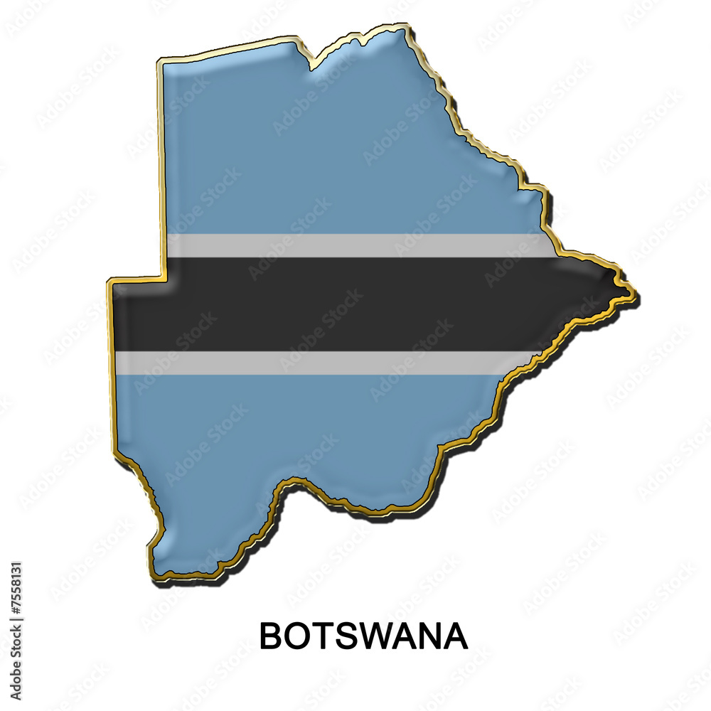Fototapeta premium Botswana metal pin badge