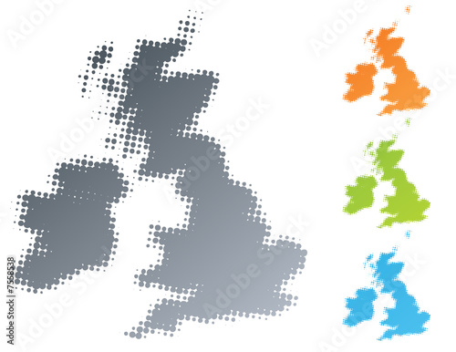 United Kingdom Ireland halftone design element
