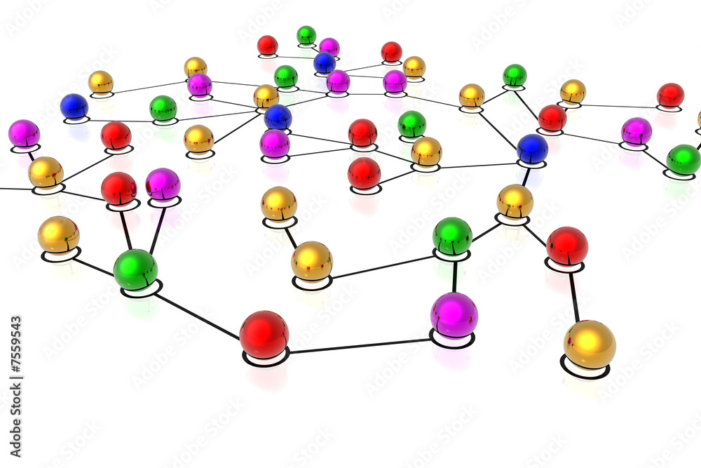 3d network connections isolated in white background 3d network connections isolated in white background