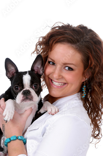 Pretty teen with small dog