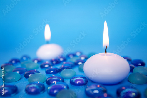 Candles prepared for spa aromatherapy session