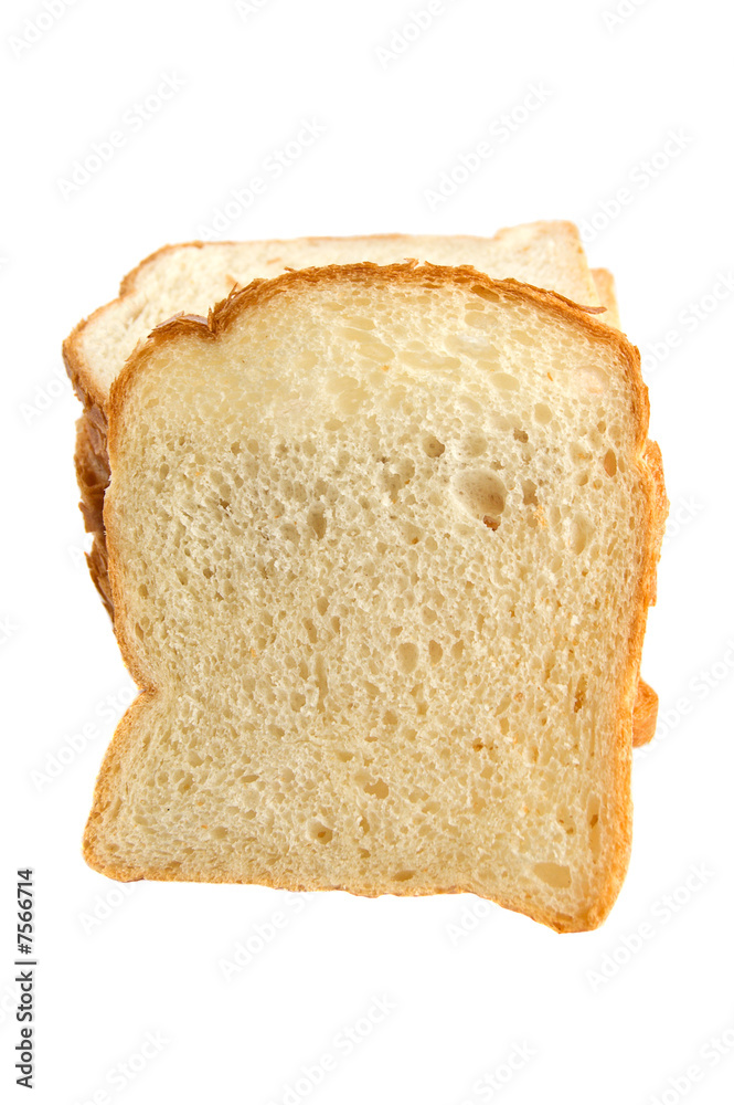 Slice of bread isolated on white background Slice of bread isolated on white background