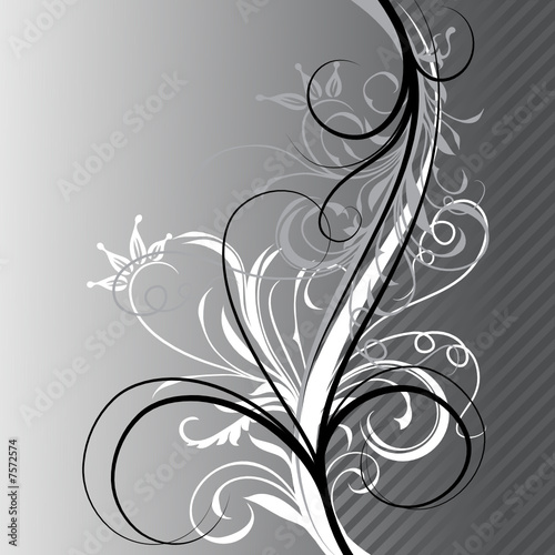 Decorative floral background, vector illustration 