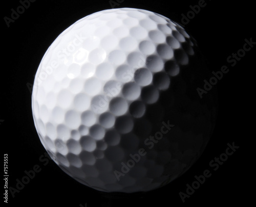 White Golf Ball on black background