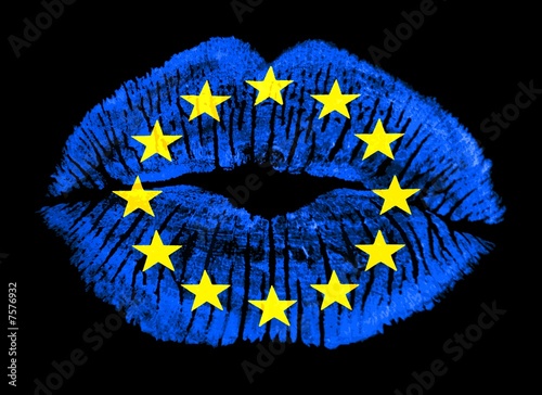 Patriotic love - European Union flag.
