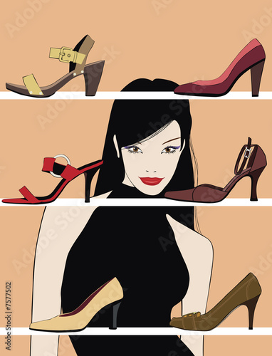 woman shopping shoes