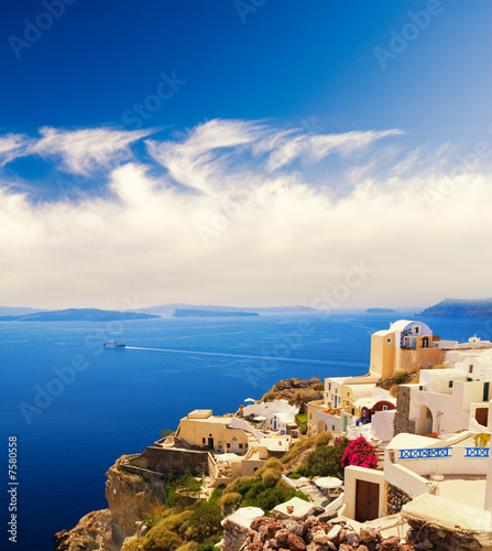Fototapeta Naklejka Na Ścianę i Meble -  Beautiful landscape view (Santorini Island, Greece)