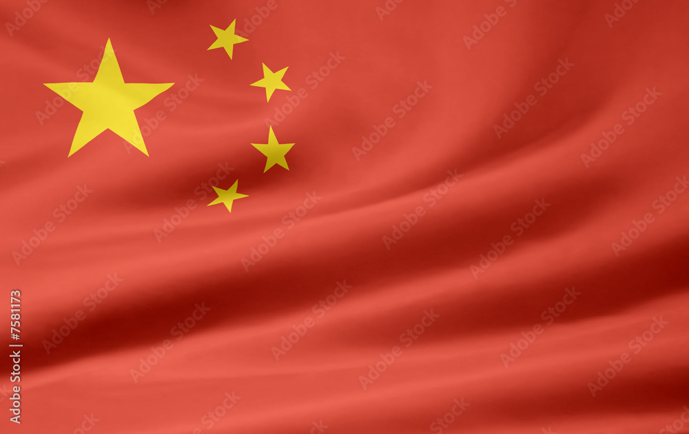 Naklejka premium Chińska flaga