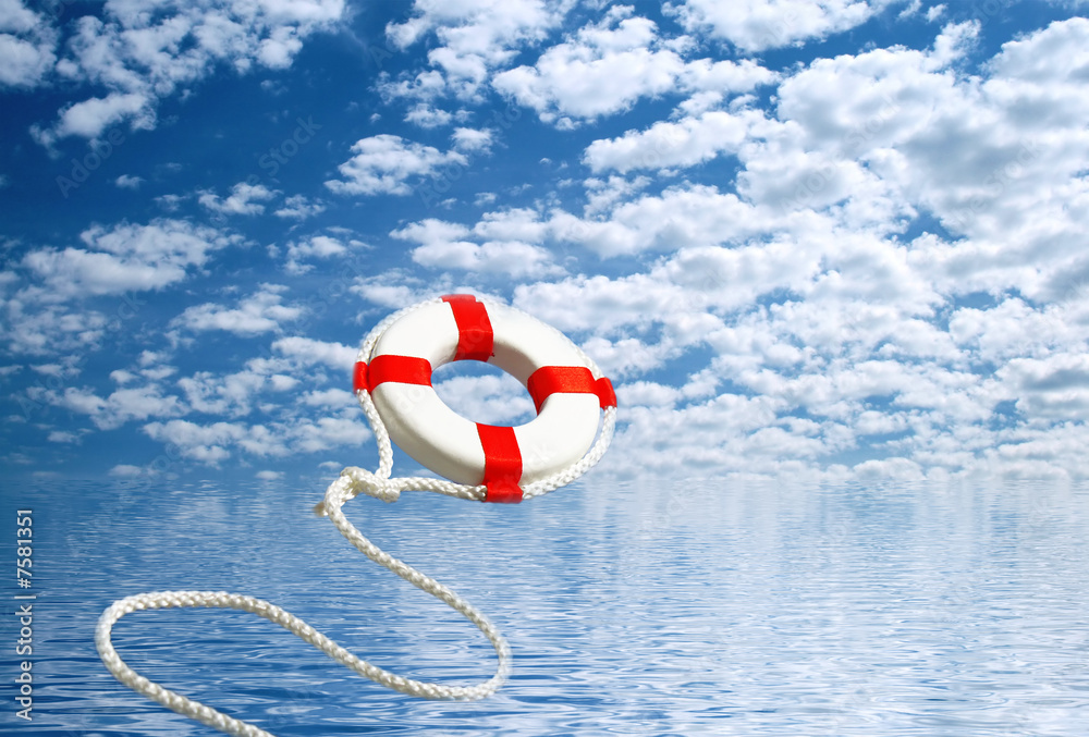 Naklejka premium Life preserver for help