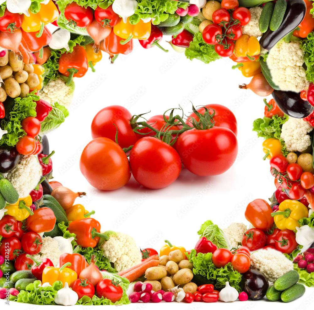 Healthy vegetable frame - tomatoes Healthy vegetable frame - tomatoes