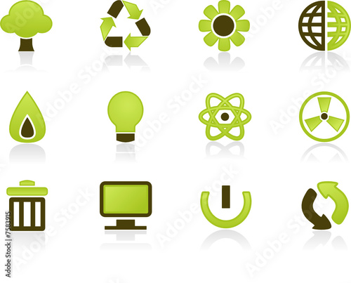 Green IT / Computer Iconset - 12 environmental icons
