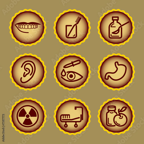 Brown contour web icons, set 15
