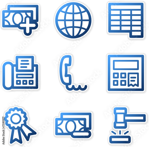 Finance icons 2, blue contour series